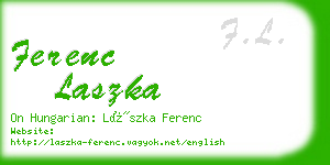 ferenc laszka business card